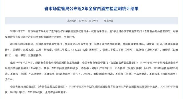 南方都市报@湖南抽检30批次酒鬼酒未检出甜蜜素，抽检未涉及被举报相关批次