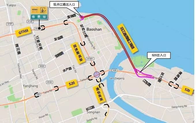 目前,上海郊环线在吴淞口沿线断开,浦东和浦西之间郊环线的交通要依靠