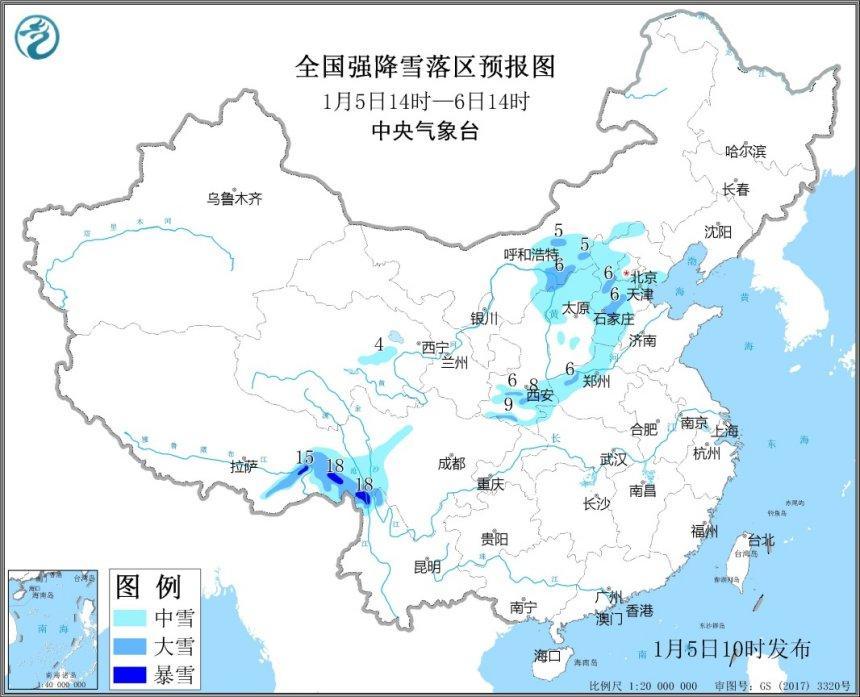 【中国天气网】暴雪蓝色预警持续！陕晋冀豫京津等省市有中到大雪