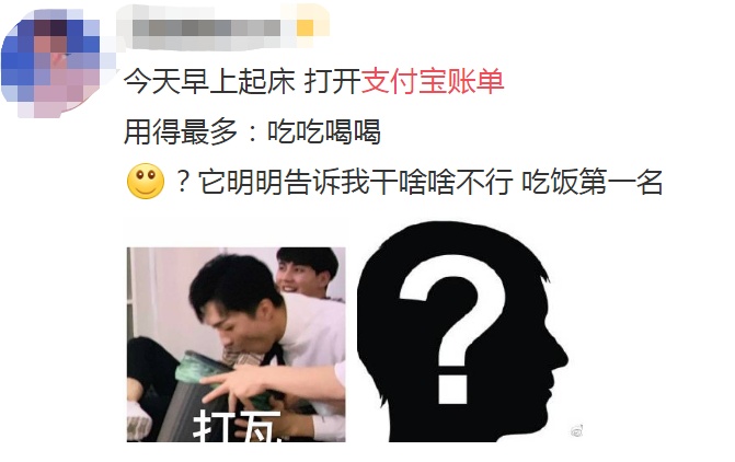 #环球网#支付宝年度账单来了！网友灵魂拷问：我是谁？我在哪儿？我怎么会花那么多钱？
