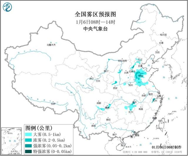 人民网@华北黄淮等地有较强雨雪 河北中南部山东西部等地有雾