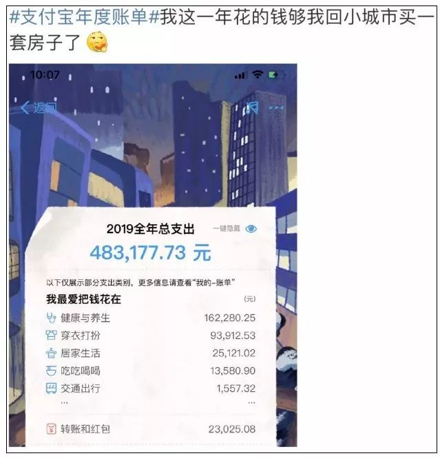 今天，支付宝年度账单刷屏！朋友圈哀嚎声一片：妈妈，我可能去抢了个银行