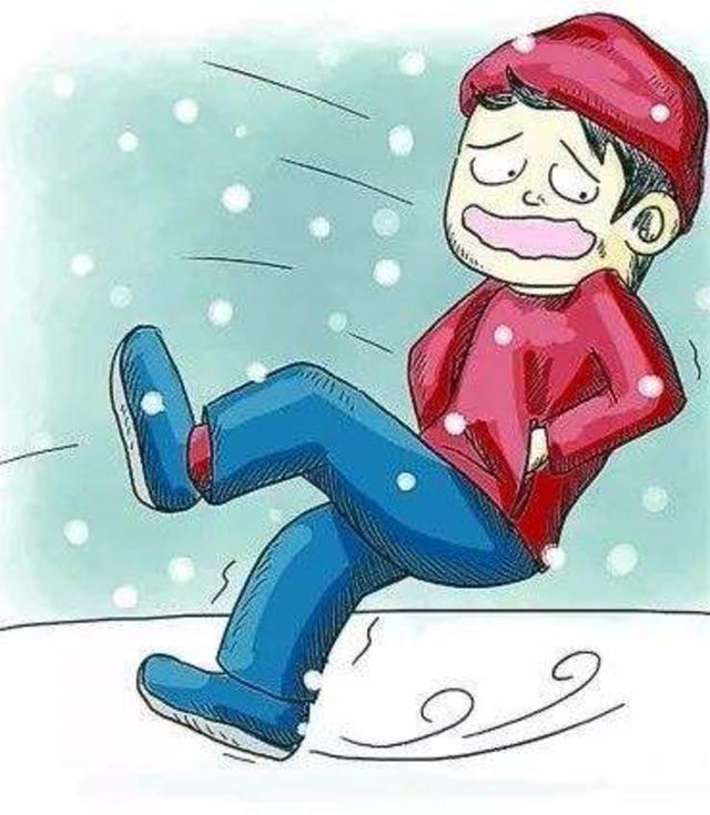 雪天摔跤卡通图片图片
