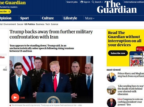 [环球网]特朗普突然“拥抱和平”，舆论在问：他变冷静了？！