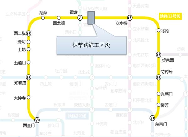 「央广网」受林萃路道路施工影响 北京地铁13号线西直门站至霍营站将于1月22日-29日停运