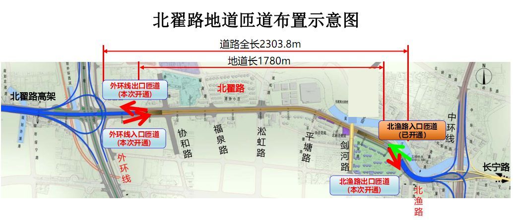 北翟路地道4个出入口今起全部开放!