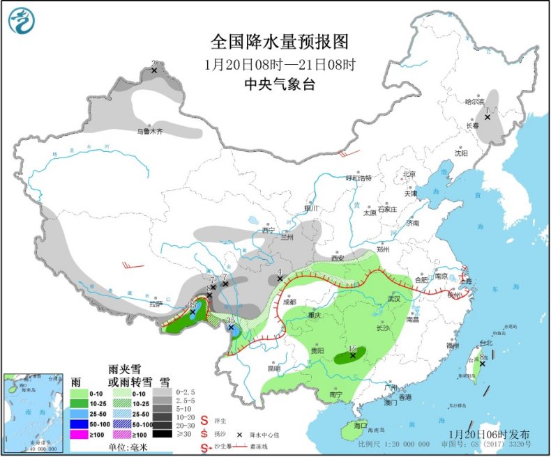 「中国气象局」黄淮江淮等地有大雾和霾江淮江南华南等地将出现较强降雨