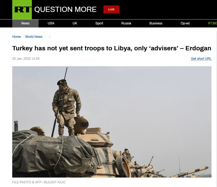 「环球网」不出兵了？土耳其总统自曝：尚未向利比亚部署军事力量