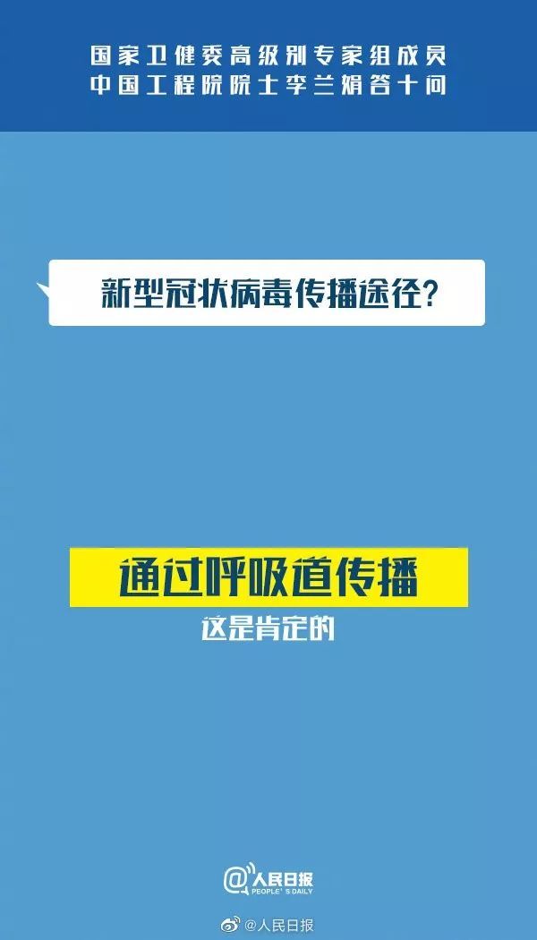 人民日报■国家卫健委专家组成员李兰娟：新冠肺炎答疑10问