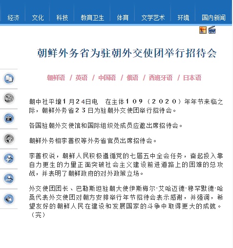#环球网#朝鲜外务省为驻朝外交使团举行招待会 新任外务相李善权出席
