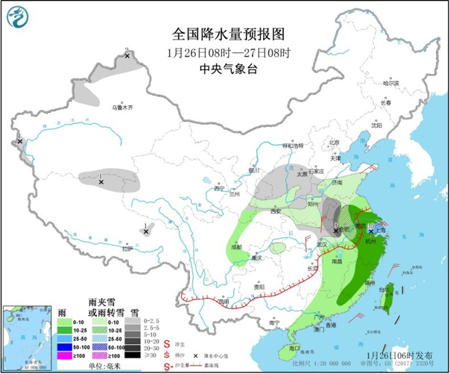 中国气象局■黄河以南大范围雨雪天气即将结初四后全国大部天气转好