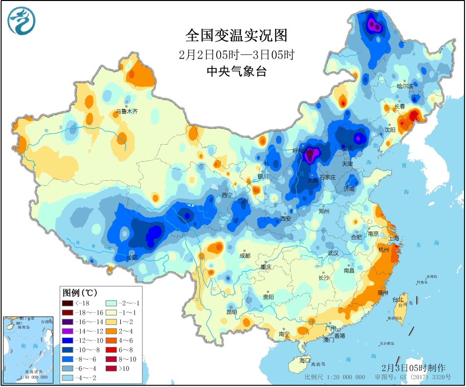 中国气象局：北方降雪基本停歇 南方雨带略有南压
