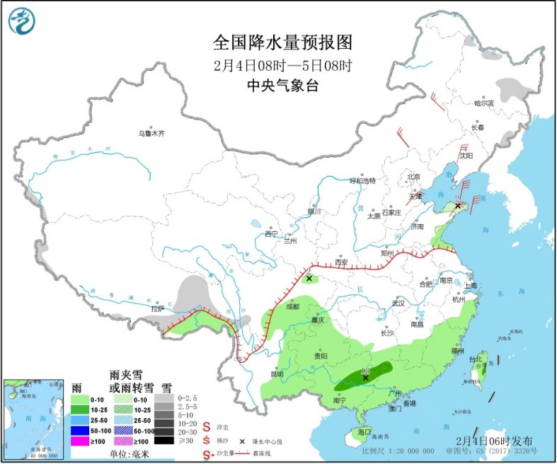 中国气象局@江南华南等地将有较强降水 黄淮西部江汉等地有大雾