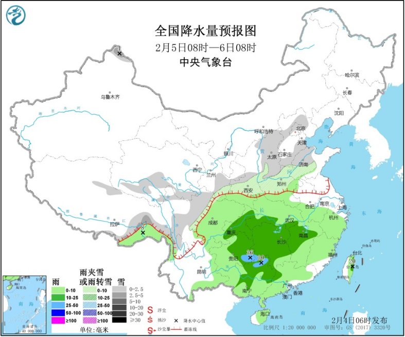 中国气象局@江南华南等地将有较强降水 黄淮西部江汉等地有大雾