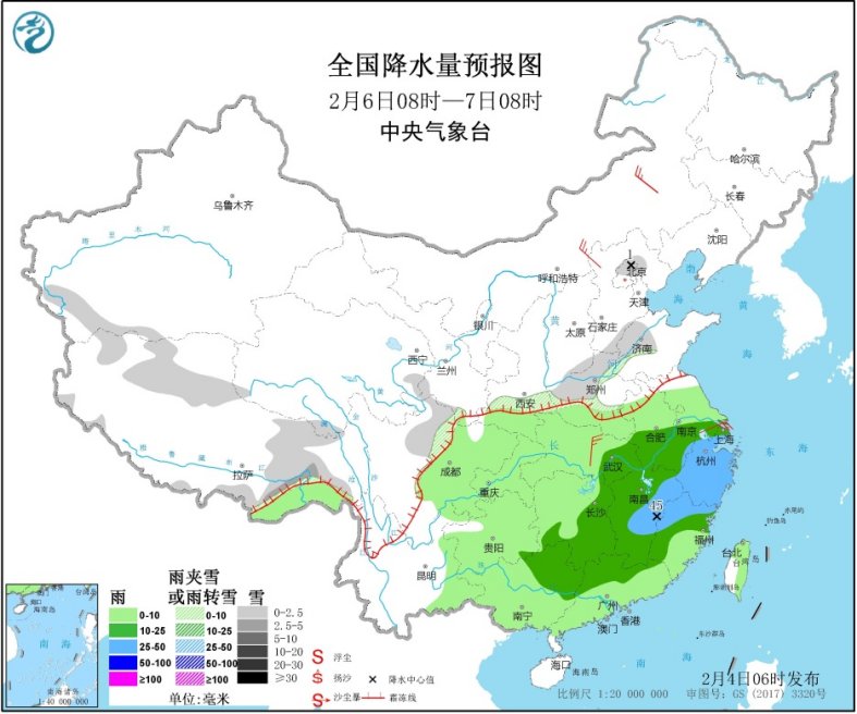 中国气象局@江南华南等地将有较强降水 黄淮西部江汉等地有大雾