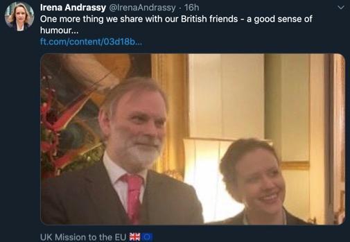 「海外网」幽默的口误？英国脱欧前，这国大使送句“再见，总算摆脱了”