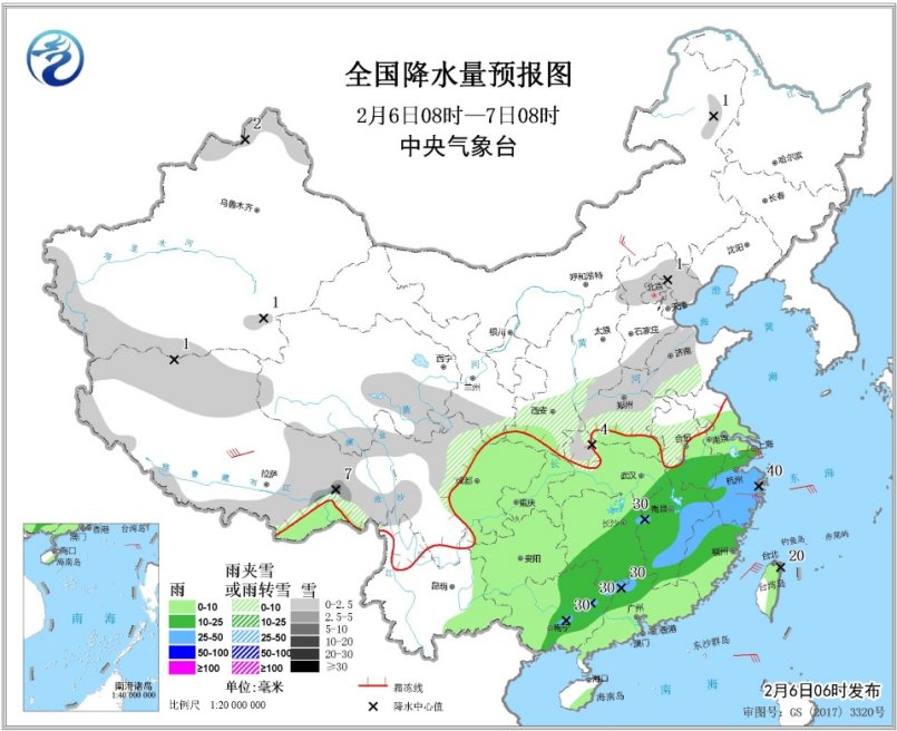 「中国气象局」中东部雨雪7日减弱 华北黄淮将有大雾和霾