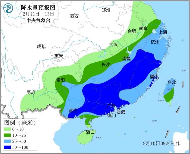 中国气象局■南方地区将迎较强降雨和强对流天气需防范对春运返程等不利影响