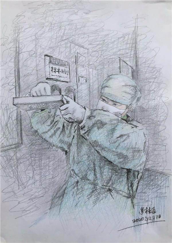 疫情医护人员照片手绘图片