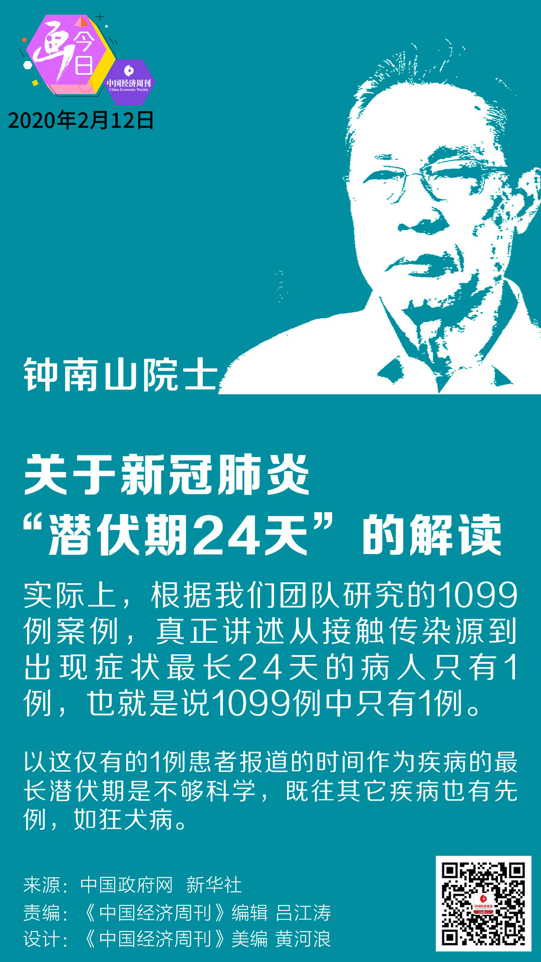 众志成城 抗击疫情 钟南山院士关于新冠肺炎"潜伏期24天"的解读