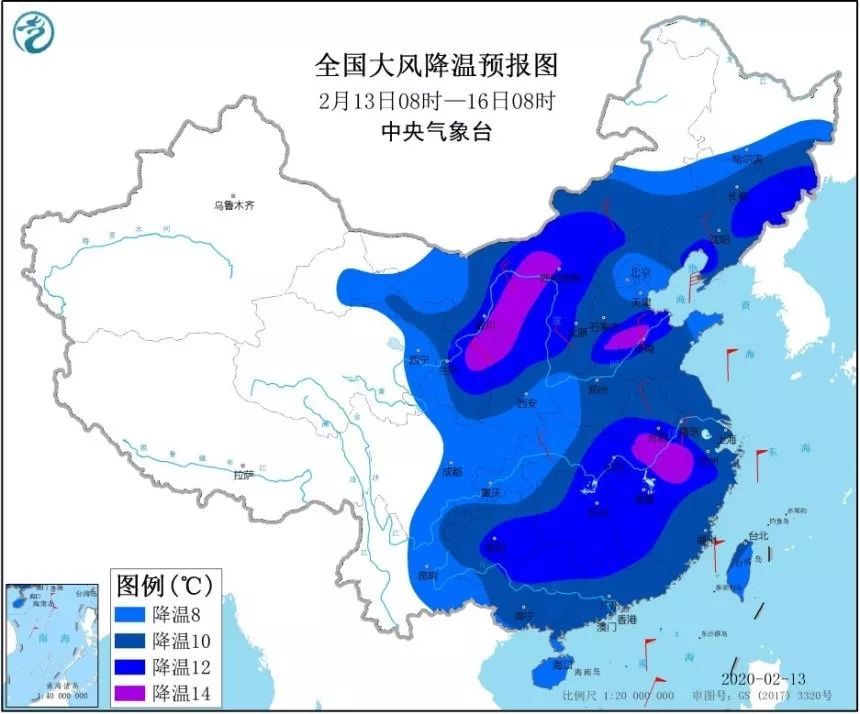 中国天气网：今冬首个寒潮黄色预警发布！降温降到发紫 雪要下到南方去