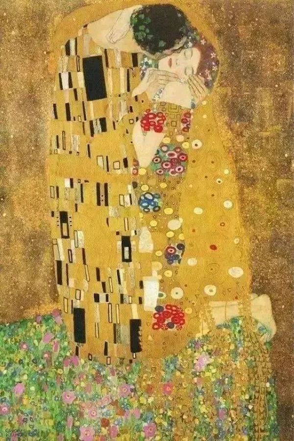 克里姆特《吻》