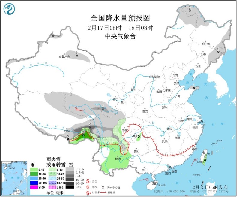 「中国气象局」黄淮至长江中下游将出现雨转雪寒潮天气继续影响我国大部地区