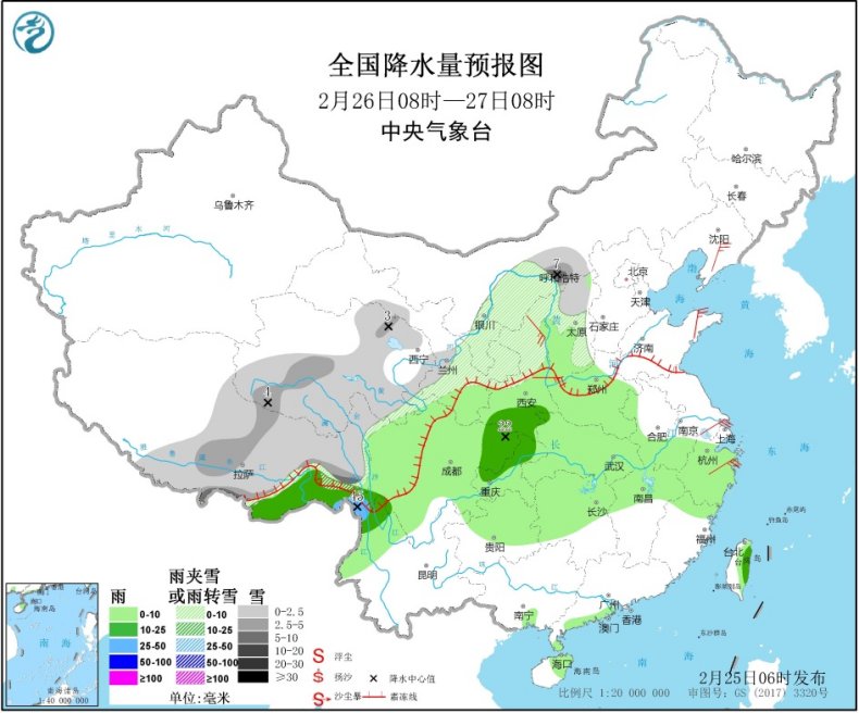 [中国气象局]北方地区将有大范围降雪 黄淮南部至江南将先后有降雨