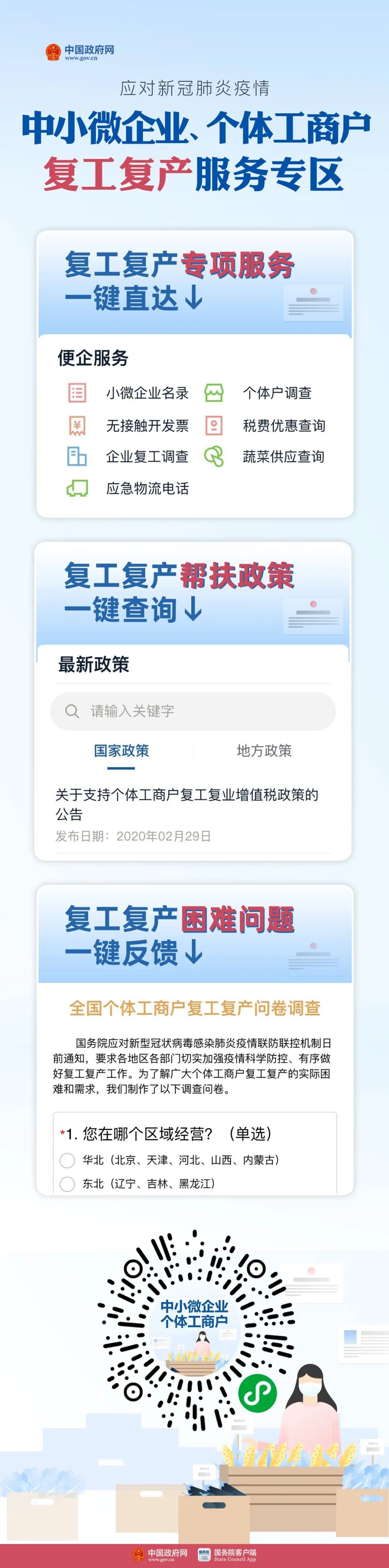 [财经]中小微企业、个体工商户复工复产服务专区上线！