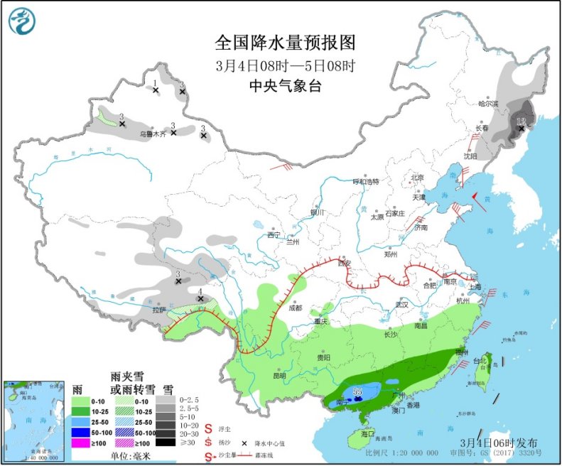 #中国气象局#未来三天 南方地区多阴雨天气