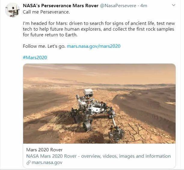 美国航天局■毅力号：中学生命名NASA火星车，今夏将发射探索生命迹象