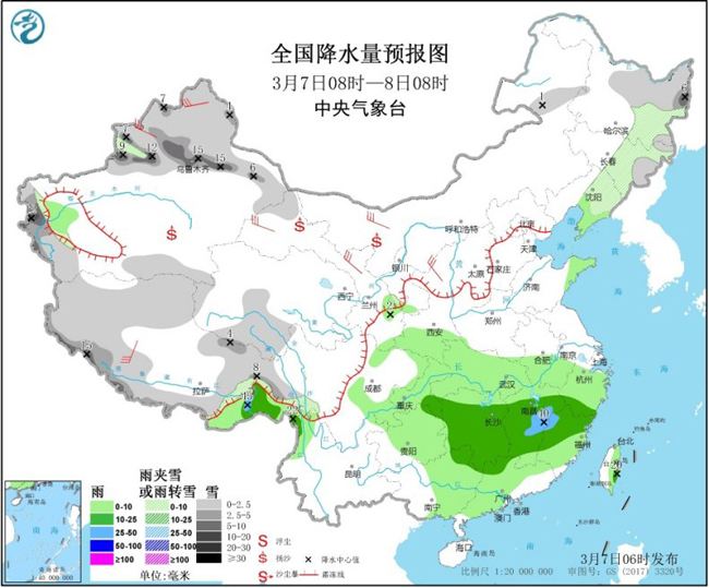 广东冷空气@南方地区多阴雨天气 较强冷空气携雨雪降温影响我国