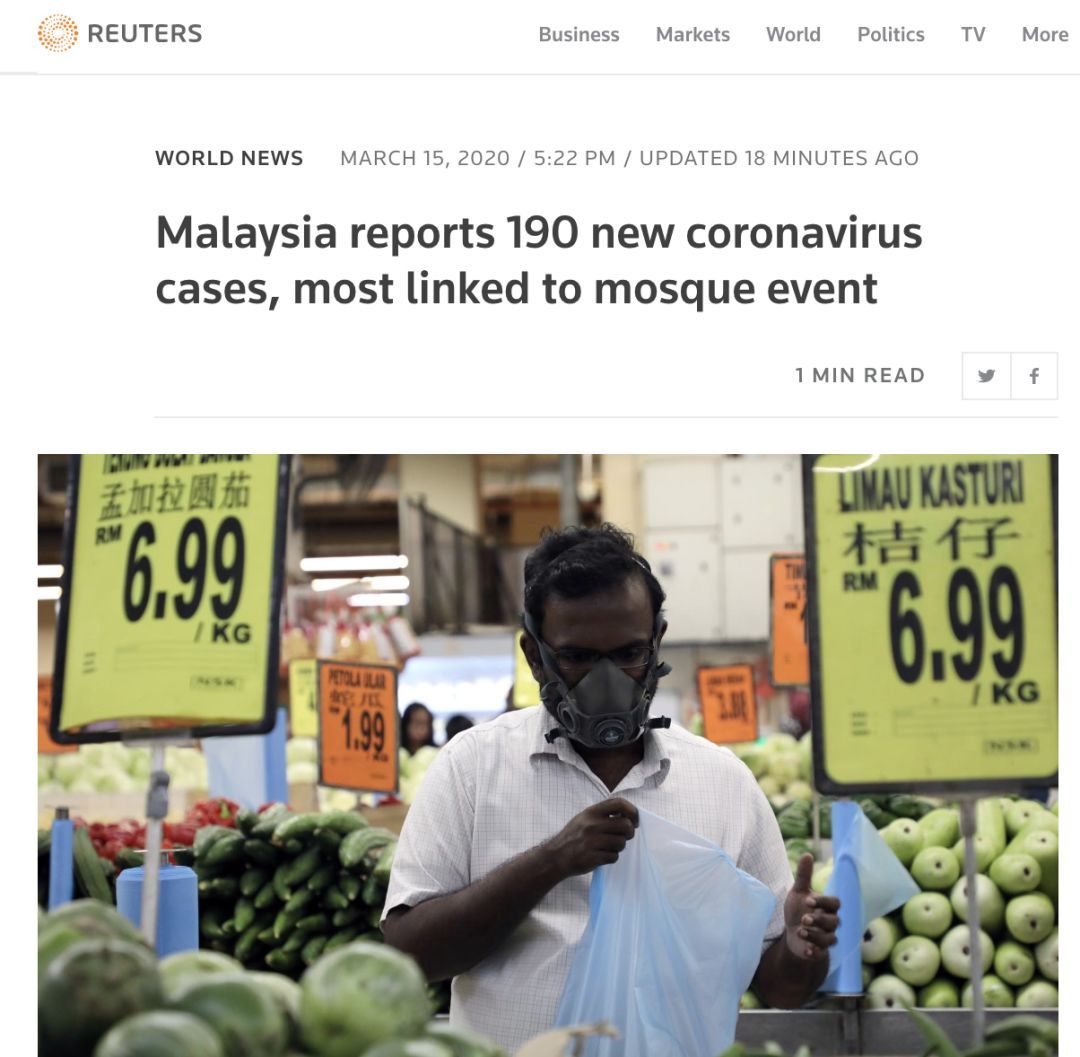 「国际」不好,马来西亚单日激增190例确诊病例