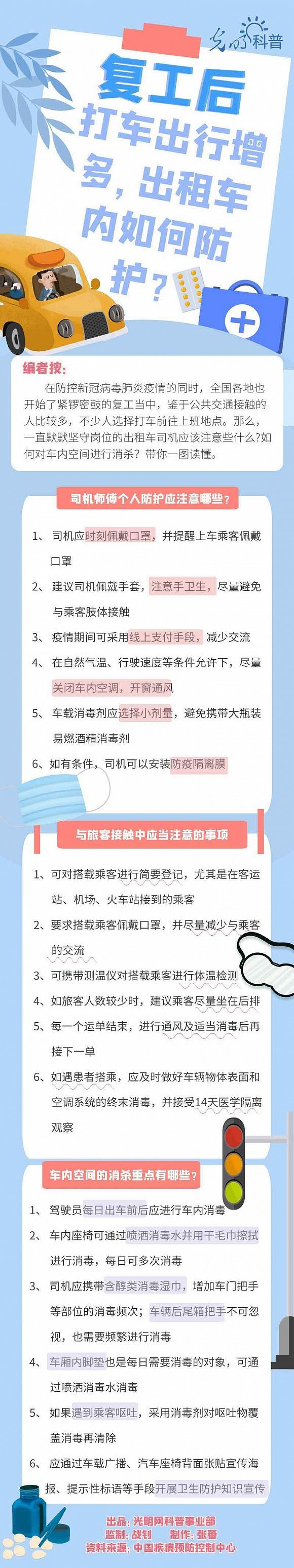 #智能出行#【防疫科普】复工后打车出行增多，出租车内如何防护？