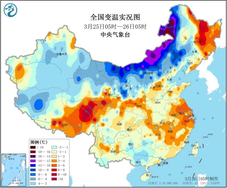 「冷空气」冷空气南下多地将迎强降温 南方强对流活跃