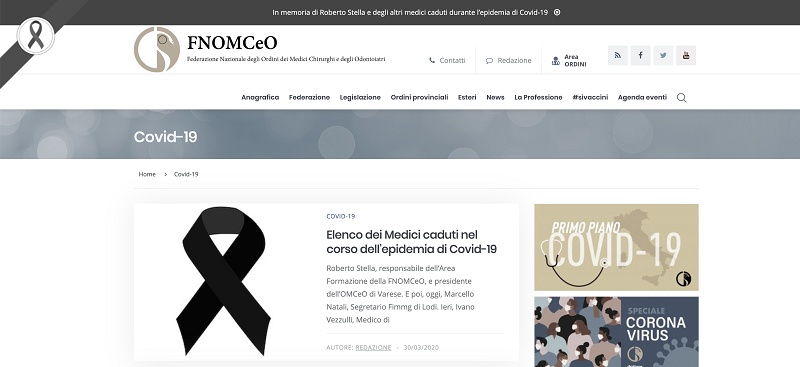 []意大利已有61名医生因感染新冠肺炎去世