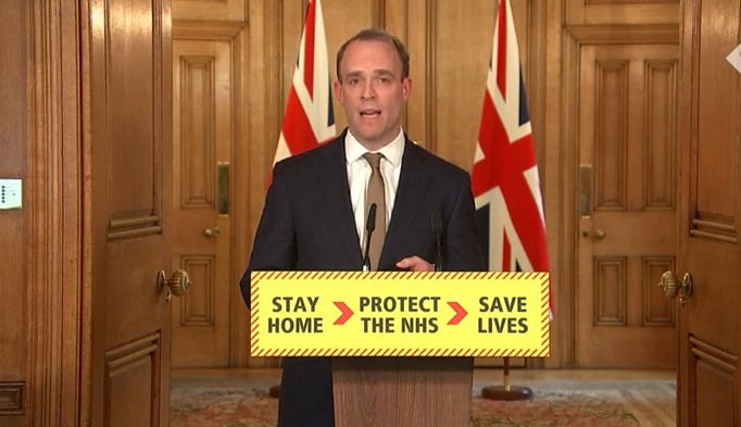 「疫情」英国外交大臣拉布：中英两国必须合作应对疫情