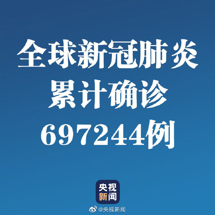 @世卫组织:全球近70万人感染新冠肺炎