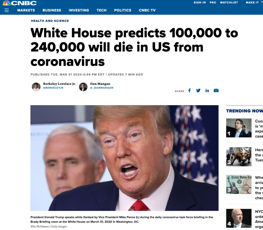 『特朗普』特朗普预测:未来两周会非常非常糟糕……