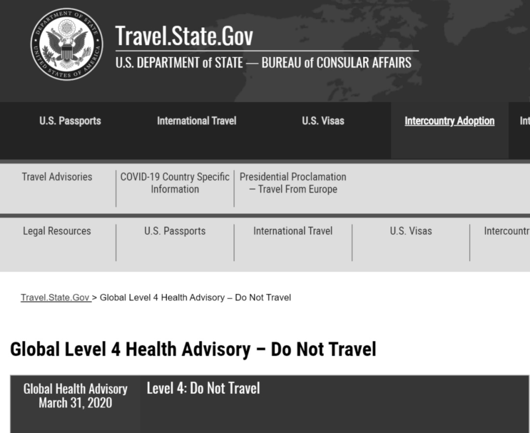 『美国国务院』美国国务院:美国公民尽快回国,立刻马上!