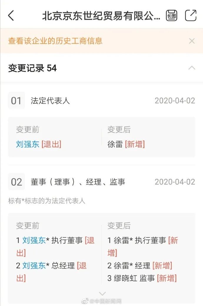 『刘强东』刘强东卸任！京东更换法人和总经理