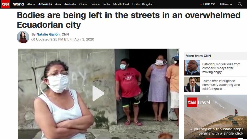 「女市长」厄瓜多尔最大城市街道上现多具尸体，女市长绝望求助