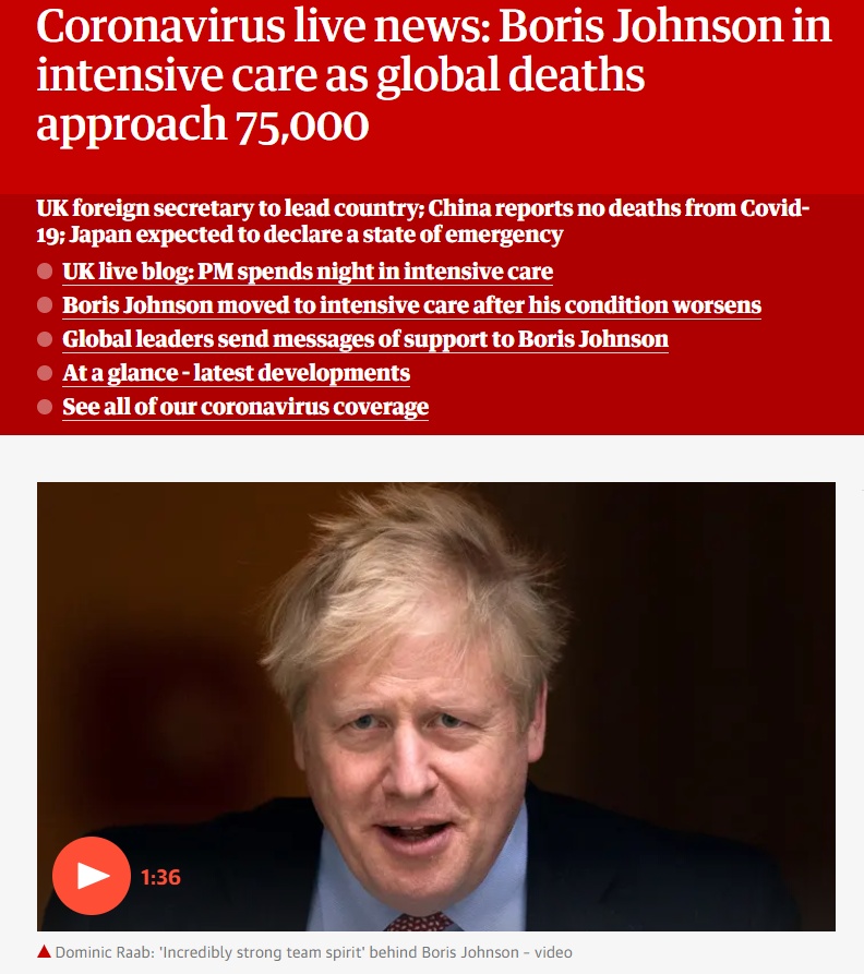 英媒@约翰逊还在重症监护室，英媒开始追问：“代理首相”是否拿到“核密码”……