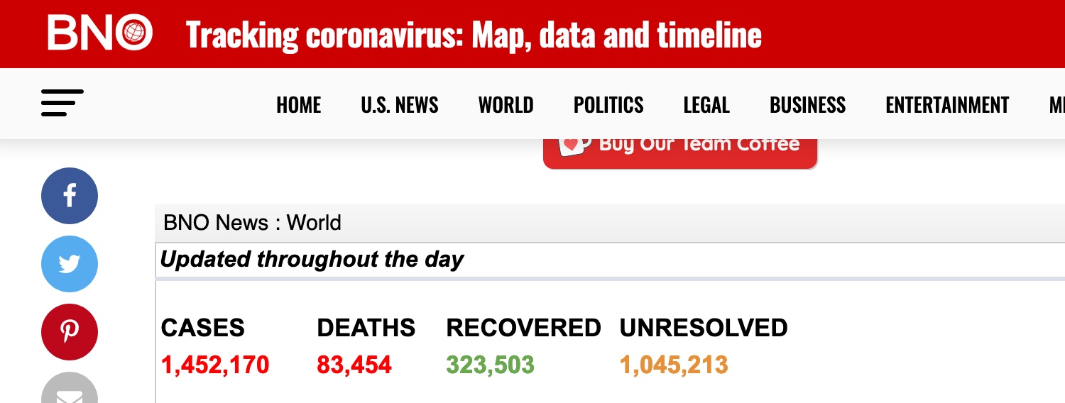 「肺炎」最新！外媒：中国以外地区新冠肺炎累计死亡病例超过8万例