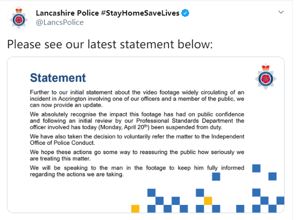 [英国警察]执法界限在何处？英国一警察因“给你捏造个罪名”言论被停职