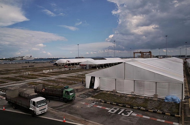 #集装箱码头#新加坡搭建第三个方舱医院 可容纳15000名患者