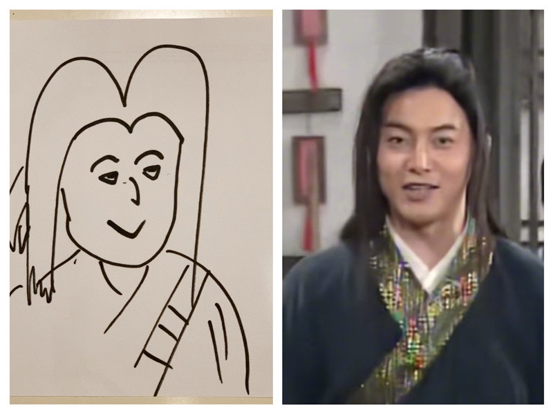 沙溢画的郑恺是神似安吉的小猎豹.