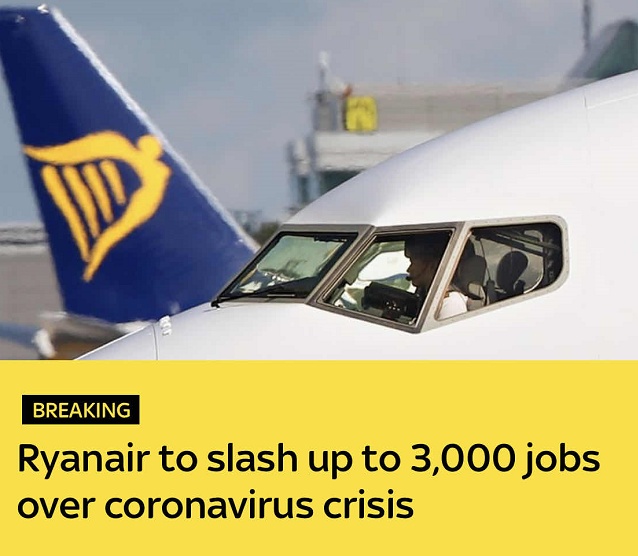 「航空」欧洲最大廉价航空公司瑞安航空计划裁员3000人