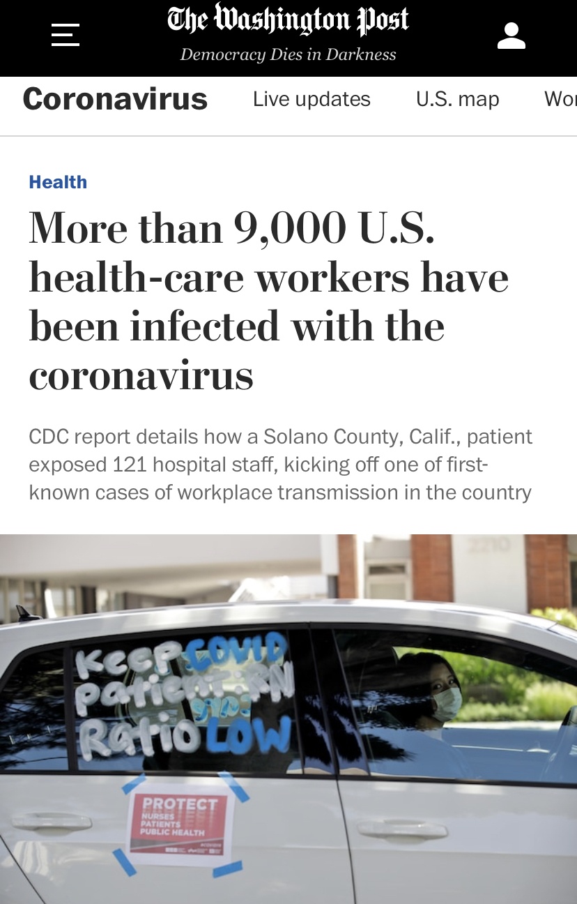 [央视新闻]太寒心！防护用品短缺、加班减薪…美国超9000医护人员确诊