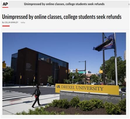 [大学]疫情期上网课，超25所美大学学生因不满在线教学质量“状告”学校